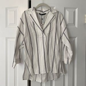 Zara oversized striped linen shirt